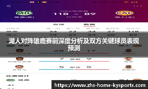 湖人对阵雄鹿赛前深度分析及双方关键球员表现预测